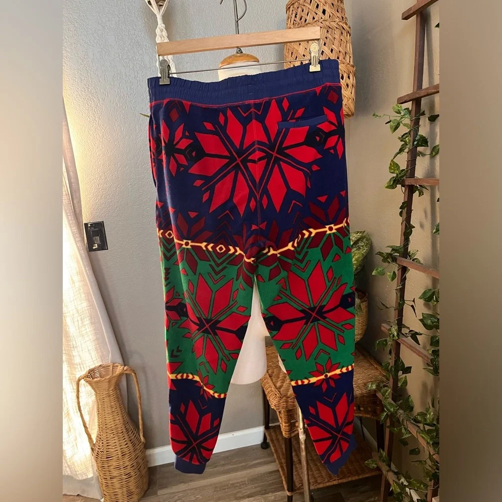 ▪️Polo Ralph Lauren Festive Holiday Red Green Blue Geometric-Print Fleece Jogger